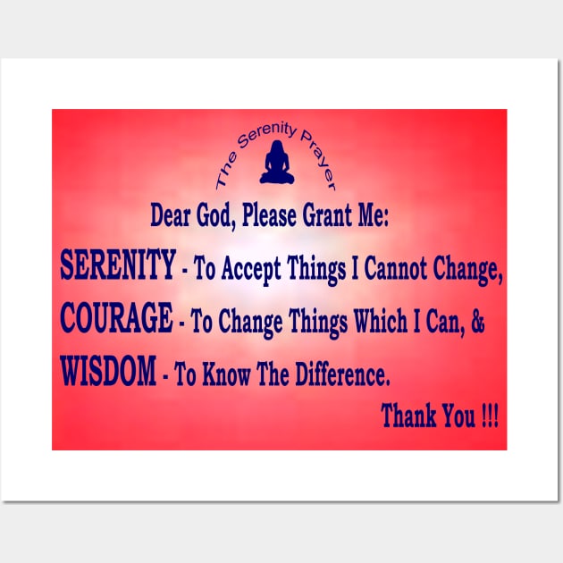 "The Serenity Prayer - Wall Art with Scattering Red Background Wall Art by "Ekaa Digi Arts"